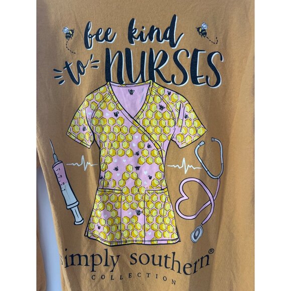 Simply Southern Collection Long Sleeve "Bee Kind To Nurses" Graphic Tee Ladies S - Picture 6 of 9